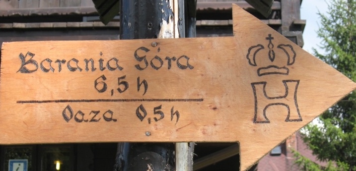 tabliczka z oznakowaniem Szlaku Habsburgów